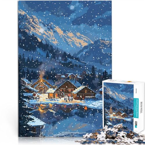 1000-teiliges Puzzle für Erwachsene Quizspiel Pixel-Art im verschneiten Bergdorf eignet ganze Familie52x38cm 1000-teiliges Puzzle für Erwachsene Quizspiel Pixel-Art im verschneiten Bergdorf eignet ganze Familie52x38cm von AITEXI