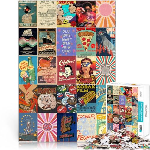 1000-teiliges Puzzle für Erwachsene Quizspiel Retro-Farbspleißplakat denn eignet ganze Familie52x38cm 1000-teiliges Puzzle für Erwachsene Quizspiel Retro-Farbspleißplakat denn eignet ganze Familie52x38cm von AITEXI