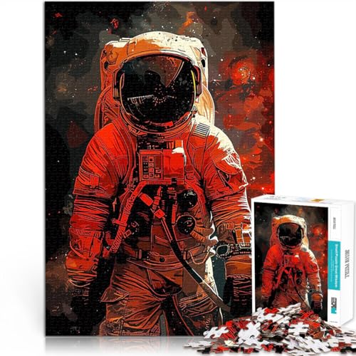 1000-teiliges Puzzle für Erwachsene Spielzeug Lernspiele Stressabbau Abstrakter Astronaut Wunschliste mit dem Weihnachtsmann52x38cm von AITEXI