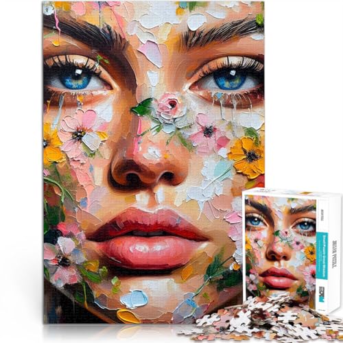 1000-teiliges Puzzle für Erwachsene Spielzeug Lernspiele Stressabbau Blumen und Blütenblätter Porträtmalerei Geburtstagsgeschenk75x50cm von AITEXI