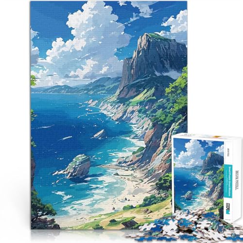 1000-teiliges Puzzle für Erwachsene Spielzeug Lernspiele Stressabbau Felseninsel Geburtstagsgeschenk, Geschenke70x100cm von AITEXI