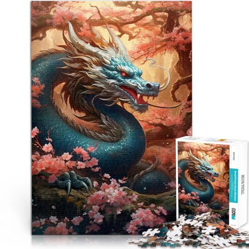 1000-teiliges Puzzle für Erwachsene Stressabbau-Spielzeug Japanische Drachenkirsche Lernspiel für Geburtstag, Weihnachten75x50cm von AITEXI
