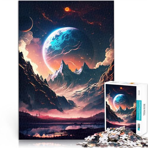 1000-teiliges Puzzle für Erwachsene Stressabbau-Spielzeug Morgendämmerung der Planetenlandschaft Geeignet für die Schreibtischdekoration38x26cm von AITEXI