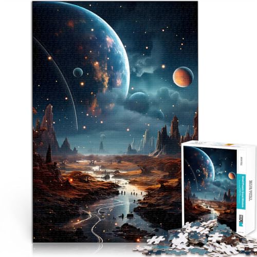 1000-teiliges Puzzle für Erwachsene Stressabbau-Spielzeug Weltraum-Fantasielandschaft Geburtstagsgeschenk, Geschenke75x50cm von AITEXI