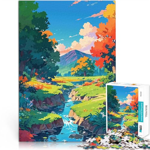 1000-teiliges Puzzle für Erwachsene Stressabbau – Staycation – Zeit totschlagen Regenbogenwald Einzigartige Geburtstags- und Geschenkideen38x26cm von AITEXI