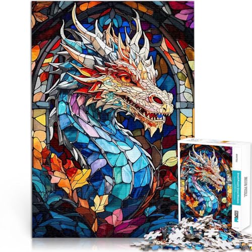 1000-teiliges Puzzle für Erwachsene für Lernspiel-Herausforderungsspielzeug Drache aus Buntglas Lernspiel für Geburtstag, Weihnachten52x38cm 1000-teiliges Puzzle für Erwachsene für Lernspiel-Herausforderungsspielzeug Drache aus Buntglas Lernspiel für Geburtstag, Weihnachten52x38cm von AITEXI