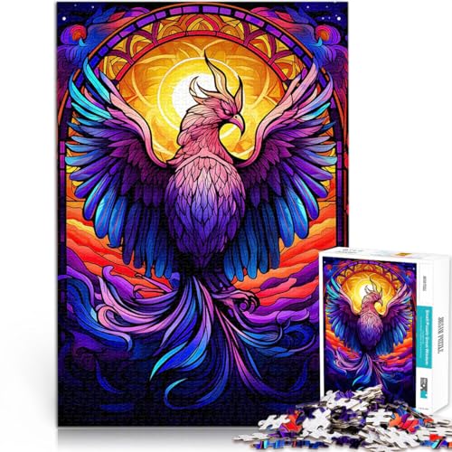 1000-teiliges Puzzle für Erwachsene für Lernspiel-Herausforderungsspielzeug Fantasie Phönix Bunt Lernspiel für Geburtstag, Weihnachten52x38cm von AITEXI