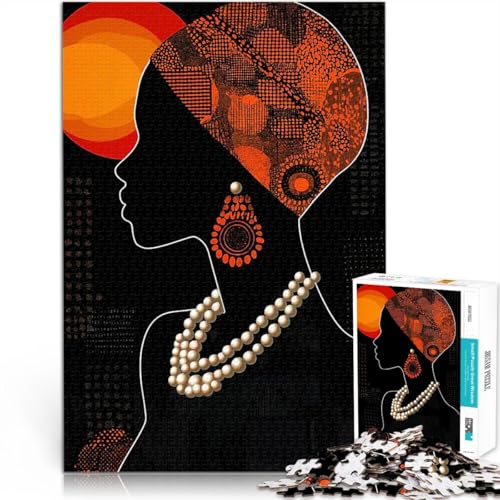 2000-teiliges Puzzle für Teenager Anspruchsvolles Spiel und Familienspaß Afrikanische Frauensilhouette Geschenkideen70x100cm von AITEXI