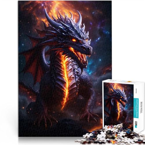 1000-teiliges Puzzle für Teenager DIY-Spielzeug Drachenfeuernachtgalaxie denn eignet ganze Familie38x26cm von AITEXI