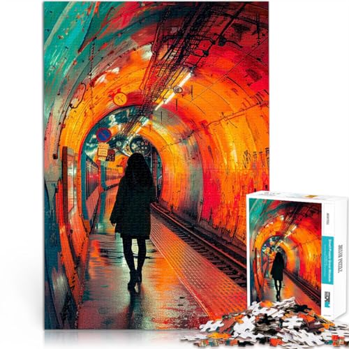 1000-teiliges Puzzle für Teenager DIY-Spielzeug Frau läuft im bunten Tunnel Jedes Stück ist einzigartig – Anspruchsvolles Familienspiel38x26cm 1000-teiliges Puzzle für Teenager DIY-Spielzeug Frau läuft im bunten Tunnel Jedes Stück ist einzigartig – Anspruchsvolles Familienspiel38x26cm von AITEXI