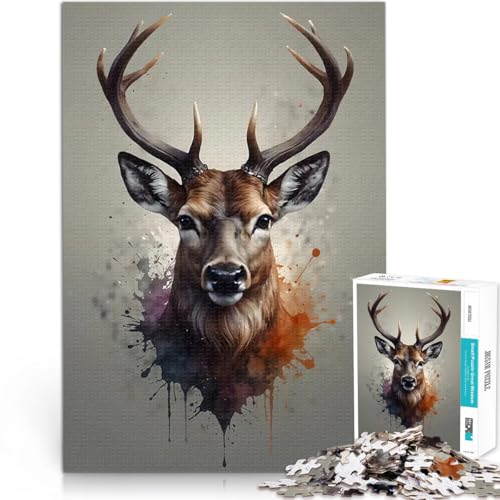 1000-teiliges Puzzle für Teenager Dekomprimierendes intellektuelles Lernspielzeug Bock in Aquarell Tolles Geschenk für Spiele70x100cm 1000-teiliges Puzzle für Teenager Dekomprimierendes intellektuelles Lernspielzeug Bock in Aquarell Tolles Geschenk für Spiele70x100cm von AITEXI