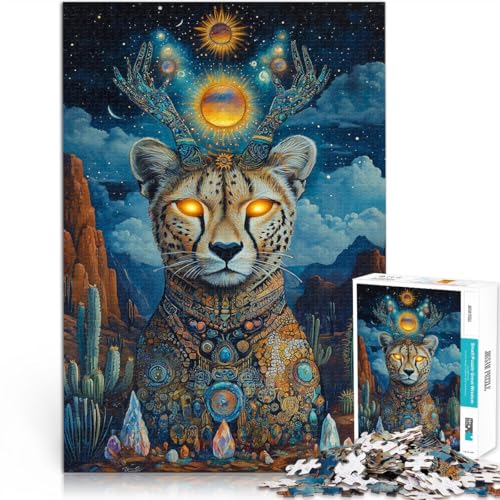 1000-teiliges Puzzle für Teenager Dekomprimierendes intellektuelles Lernspielzeug Fantasie-Gepard Geschenke für Freunde und Familie38x26cm von AITEXI