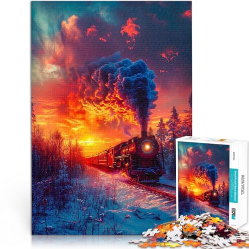 1000-teiliges Puzzle für Teenager Dekomprimierendes intellektuelles Lernspielzeug Retro-Lokomotive einzigartiges Herausforderungsspiel38x26cm 1000-teiliges Puzzle für Teenager Dekomprimierendes intellektuelles Lernspielzeug Retro-Lokomotive einzigartiges Herausforderungsspiel38x26cm von AITEXI