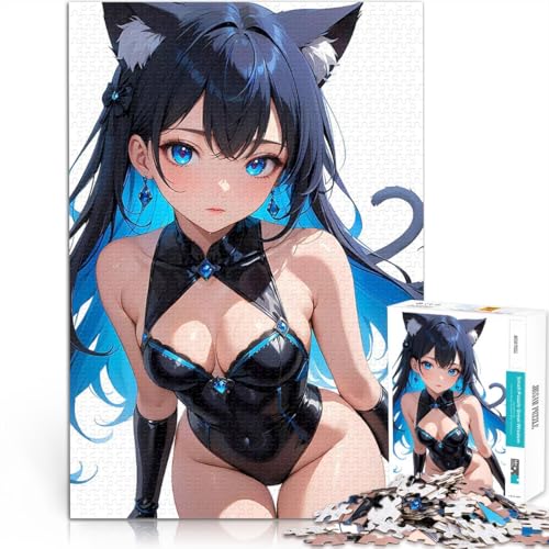 1000-teiliges Puzzle für Teenager Denkspiel Anime-Katzenmädchen im schwarzen Bodysuit – Blue Series Collection 01 Geburtstagsgeschenk52x38cm 1000-teiliges Puzzle für Teenager Denkspiel Anime-Katzenmädchen im schwarzen Bodysuit – Blue Series Collection 01 Geburtstagsgeschenk52x38cm von AITEXI