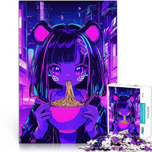 1000-teiliges Puzzle für Teenager Denkspiel Cyber-Anime-Mädchen isst Ramen mit vollständig ineinander greifenden, zufällig geformten Teilen70x100cm 1000-teiliges Puzzle für Teenager Denkspiel Cyber-Anime-Mädchen isst Ramen mit vollständig ineinander greifenden, zufällig geformten Teilen70x100cm von AITEXI