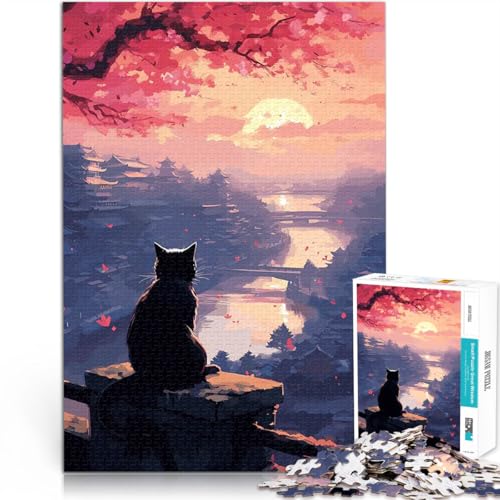 1000-teiliges Puzzle für Teenager Denkspiel Die Mondnachtkatze Japan eignet ganze Familie38x26cm 1000-teiliges Puzzle für Teenager Denkspiel Die Mondnachtkatze Japan eignet ganze Familie38x26cm von AITEXI