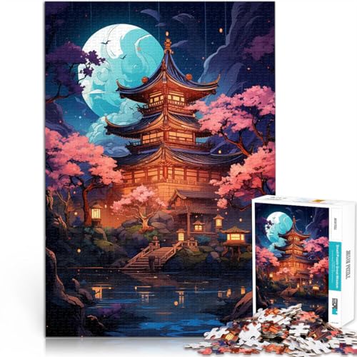 1000-teiliges Puzzle für Teenager Denkspiel Japanische Pagode Nachtszene Wanddekoration Einzigartige Geburtstags- und Weihnachtsgeschenke52x38cm 1000-teiliges Puzzle für Teenager Denkspiel Japanische Pagode Nachtszene Wanddekoration Einzigartige Geburtstags- und Weihnachtsgeschenke52x38cm von AITEXI
