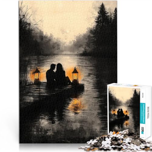 2000-teiliges Puzzle für Teenager Denkspiel Romantischer Sonnenuntergang am See im Monochrom-Stil einzigartiges Herausforderungsspiel70x100cm 2000-teiliges Puzzle für Teenager Denkspiel Romantischer Sonnenuntergang am See im Monochrom-Stil einzigartiges Herausforderungsspiel70x100cm von AITEXI
