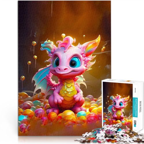 1000-teiliges Puzzle für Teenager Denkspiel Süßer Regenbogen-Babydrache denn eignet ganze Familie70x100cm 1000-teiliges Puzzle für Teenager Denkspiel Süßer Regenbogen-Babydrache denn eignet ganze Familie70x100cm von AITEXI