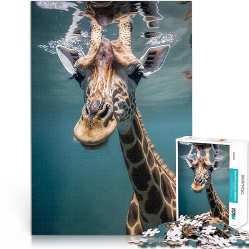1000-teiliges Puzzle für Teenager Geschenke zum Suchbegriff: Herausfordernde Spiele Unterwassergiraffe Geburtstagsgeschenk38x26cm von AITEXI