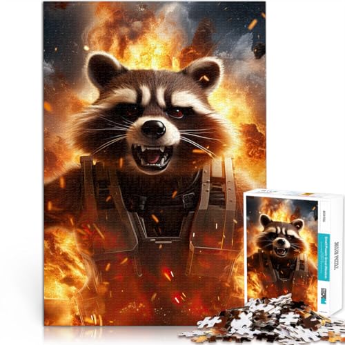 1000-teiliges Puzzle für Teenager Geschenke zum Suchbegriff: Herausfordernde Spiele Waschbärkunst Wanddekoration75x50cm von AITEXI