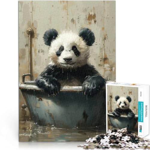 1000-teiliges Puzzle für Teenager Handgeschwindigkeitswettbewerb Panda in Einer Badewanne Angebot als Geschenk für die ganze Familie70x100cm 1000-teiliges Puzzle für Teenager Handgeschwindigkeitswettbewerb Panda in Einer Badewanne Angebot als Geschenk für die ganze Familie70x100cm von AITEXI