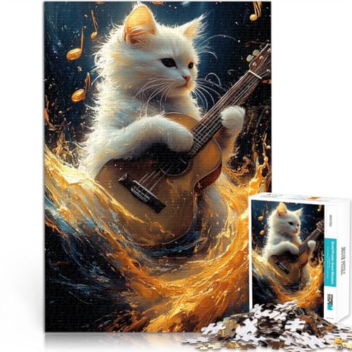 1000-teiliges Puzzle für Teenager Herausfordernd Schwierig Katze spielt Gitarre Wanddekoration Einzigartige Geburtstags- und Weihnachtsgeschenke38x26cm 1000-teiliges Puzzle für Teenager Herausfordernd Schwierig Katze spielt Gitarre Wanddekoration Einzigartige Geburtstags- und Weihnachtsgeschenke38x26cm von AITEXI