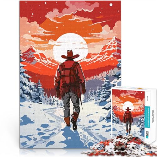 1000-teiliges Puzzle für Teenager Lernspiel-Herausforderungsspielzeug Cowboy-Spaziergang im Schnee Lernspiel für Geburtstag, Weihnachten75x50cm 1000-teiliges Puzzle für Teenager Lernspiel-Herausforderungsspielzeug Cowboy-Spaziergang im Schnee Lernspiel für Geburtstag, Weihnachten75x50cm von AITEXI