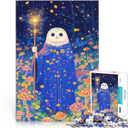 1000-teiliges Puzzle für Teenager Lernspiele DIY Spielzeug Eulenzauberer im Pilzwald Wunschliste mit dem Weihnachtsmann75x50cm von AITEXI