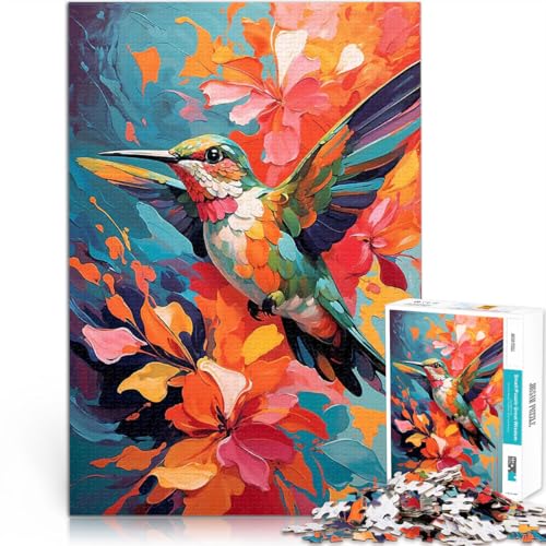 1000-teiliges Puzzle für Teenager Lernspiele Heimdekoration Bunter Kolibri im Flug Künstlersammlung, Bildende Kunst52x38cm 1000-teiliges Puzzle für Teenager Lernspiele Heimdekoration Bunter Kolibri im Flug Künstlersammlung, Bildende Kunst52x38cm von AITEXI