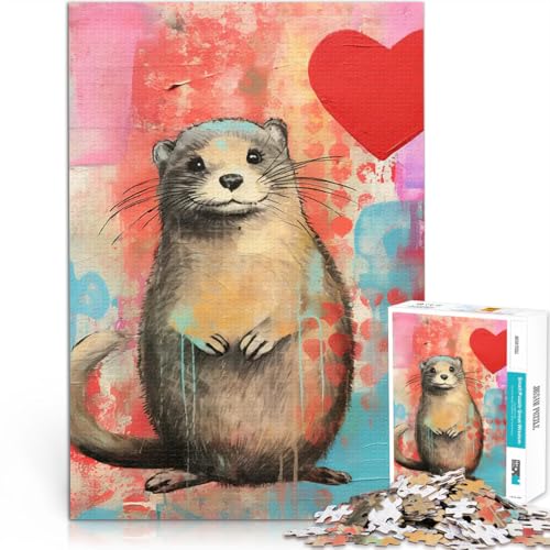 1000-teiliges Puzzle für Teenager Lustige Spiele Valentinstag Herz Otter Mixed Media Geburtstagsgeschenk, Geschenke, Wandkunst52x38cm 1000-teiliges Puzzle für Teenager Lustige Spiele Valentinstag Herz Otter Mixed Media Geburtstagsgeschenk, Geschenke, Wandkunst52x38cm von AITEXI