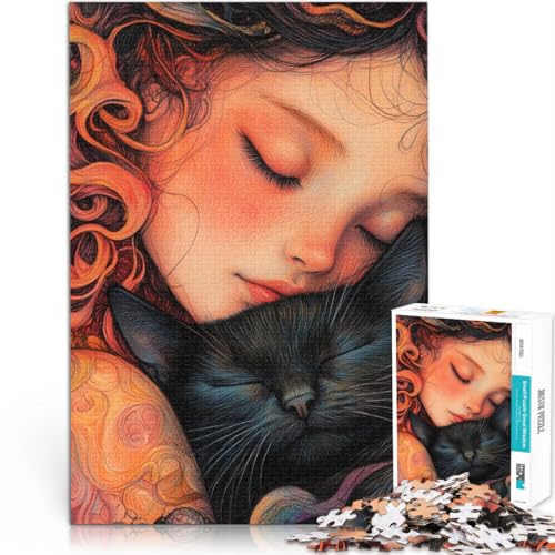 1000-teiliges Puzzle für Teenager Mustermontage Kleines Nickerchen mit süßer Katze Angebot als Geschenk für die ganze Familie38x26cm 1000-teiliges Puzzle für Teenager Mustermontage Kleines Nickerchen mit süßer Katze Angebot als Geschenk für die ganze Familie38x26cm von AITEXI