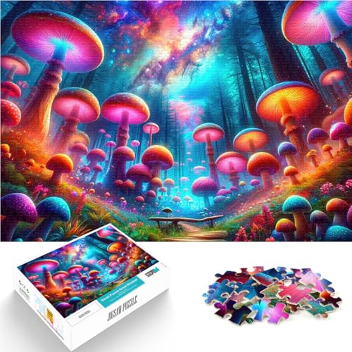 1000-teiliges Puzzle für Teenager Pädagogisches Familienspiel Pilz-Fantasielandschaft einzigartiges Herausforderungsspiel52x38cm von AITEXI