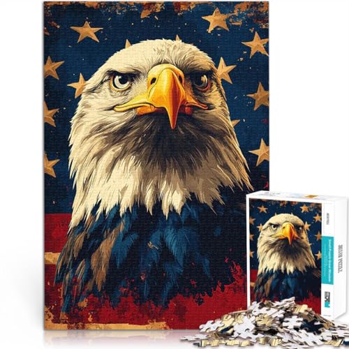 1000-teiliges Puzzle für Teenager Pädagogisches Spielzeug zum Stressabbau Amerikanischer Weißkopfseeadler Geburtstagsgeschenke38x26cm von AITEXI