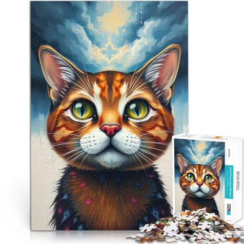 1000-teiliges Puzzle für Teenager Quizspiel Abstraktes Gemälde Einer Katze, bewölkter Hintergrund Geburtstagsgeschenk, Geschenke, Wandkunst70x100cm 1000-teiliges Puzzle für Teenager Quizspiel Abstraktes Gemälde Einer Katze, bewölkter Hintergrund Geburtstagsgeschenk, Geschenke, Wandkunst70x100cm von AITEXI