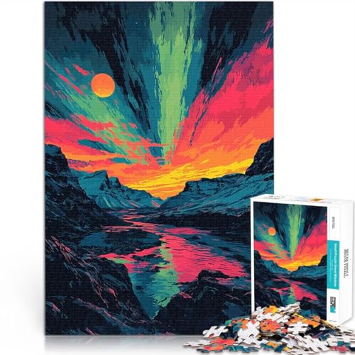 1000-teiliges Puzzle für Teenager Quizspiel Alaskan Aurora Sonnenuntergang minimalistische Kunst Geburtstagsgeschenk, Geschenke, Wandkunst70x100cm 1000-teiliges Puzzle für Teenager Quizspiel Alaskan Aurora Sonnenuntergang minimalistische Kunst Geburtstagsgeschenk, Geschenke, Wandkunst70x100cm von AITEXI