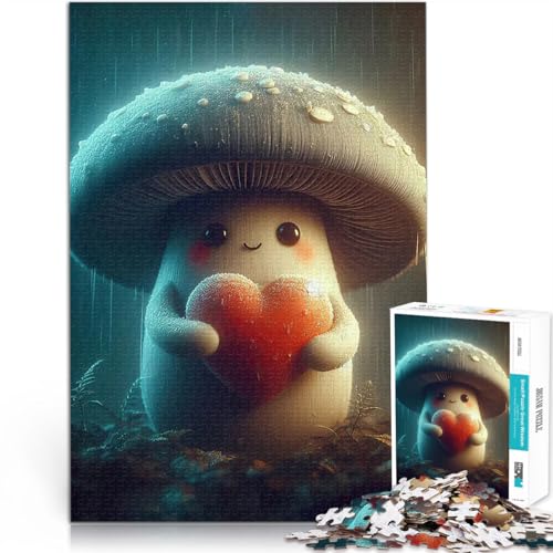 1000-teiliges Puzzle für Teenager Quizspiel Niedlicher Pilz mit Herz Wanddekoration Einzigartige Geburtstags- und Weihnachtsgeschenke52x38cm 1000-teiliges Puzzle für Teenager Quizspiel Niedlicher Pilz mit Herz Wanddekoration Einzigartige Geburtstags- und Weihnachtsgeschenke52x38cm von AITEXI
