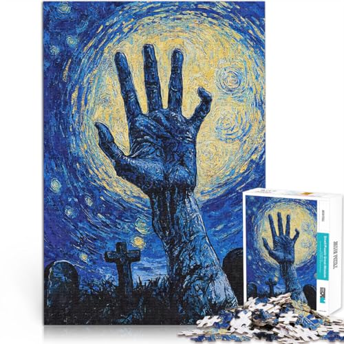 1000-teiliges Puzzle für Teenager Spiel Sternennacht Handfriedhof eignet ganze Familie52x38cm von AITEXI