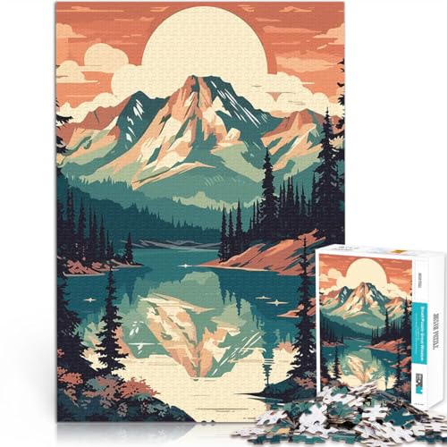 2000-teiliges Puzzle für Teenager Spielspielzeug Retro Berg Vintage Verbessern Sie das Gedächtnis70x100cm von AITEXI