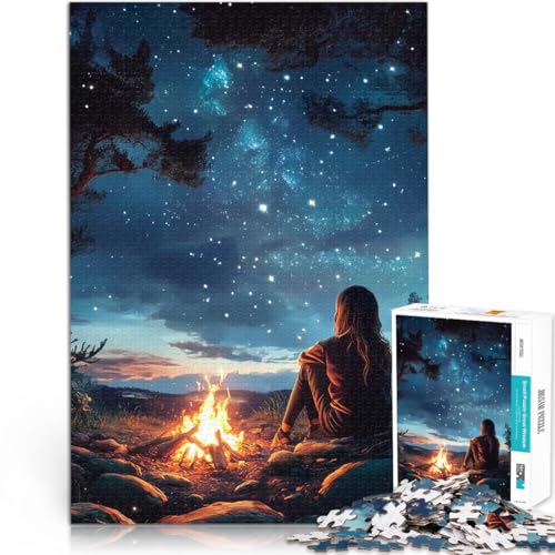 2000-teiliges Puzzle für Teenager Spielzeug Lernspiele Stressabbau Lagerfeuer unter dem Sternenhimmel Geburtstagsgeschenk70x100cm von AITEXI
