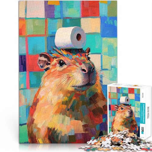 1000-teiliges Puzzle für Teenager Stressabbau-Spielzeug Capybara mit Toilettenpapier Verbessern Sie das Gedächtnis75x50cm von AITEXI