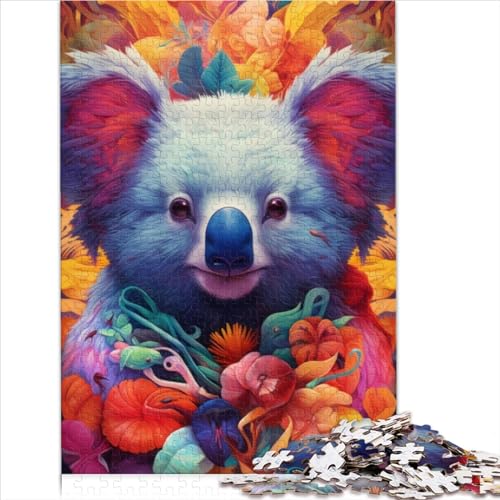 1000-teiliges Puzzlespiel Koala-Blumenporträt, Familienspaß-Puzzle aus Holz für Erwachsene, Puzzle zum Stressabbau, schwierige Herausforderung, 1000 Teile (50 x 75 cm) von AITEXI