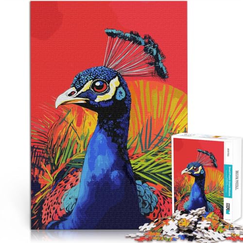 1000-teiliges Teenager-Puzzle Dekomprimierendes intellektuelles Lernspielzeug Pop-Art-Pfau Die Liebe zwischen Paaren stärken75x50cm 1000-teiliges Teenager-Puzzle Dekomprimierendes intellektuelles Lernspielzeug Pop-Art-Pfau Die Liebe zwischen Paaren stärken75x50cm von AITEXI