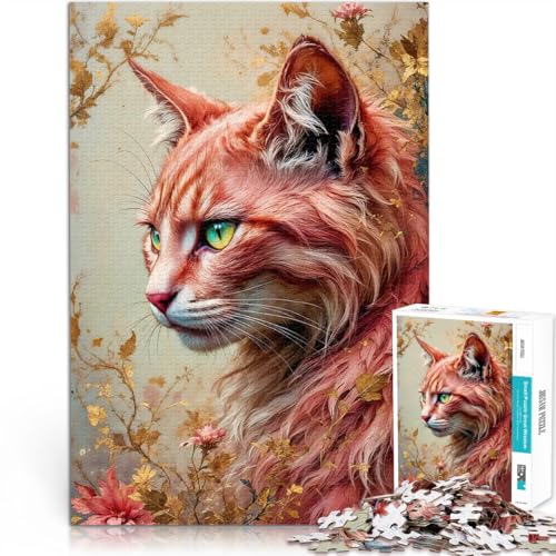 1000-teiliges Teenager-Puzzle Denkspiel Ingwer - Rosa Wildkatzenporträt denn eignet ganze Familie38x26cm 1000-teiliges Teenager-Puzzle Denkspiel Ingwer - Rosa Wildkatzenporträt denn eignet ganze Familie38x26cm von AITEXI