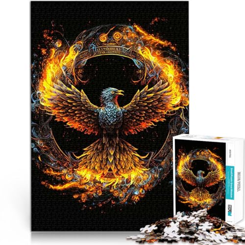 1000-teiliges Teenager-Puzzle Geschenke zum Suchbegriff: Herausfordernde Spiele Feuerphönix Lernspiel für Geburtstag, Weihnachten52x38cm von AITEXI