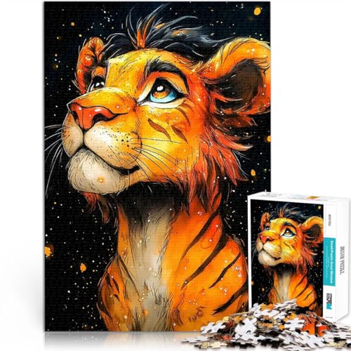 1000-teiliges Teenager-Puzzle Herausforderndes Spiel Löwenjunges unter Sternen Tier Lernspiel für Geburtstag, Weihnachten75x50cm 1000-teiliges Teenager-Puzzle Herausforderndes Spiel Löwenjunges unter Sternen Tier Lernspiel für Geburtstag, Weihnachten75x50cm von AITEXI