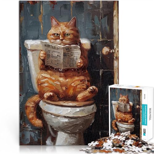 1000-teiliges Teenager-Puzzle Intellektuelles Spiel Orange getigerte Katzentoilette Lernspiel für Geburtstag, Weihnachten75x50cm 1000-teiliges Teenager-Puzzle Intellektuelles Spiel Orange getigerte Katzentoilette Lernspiel für Geburtstag, Weihnachten75x50cm von AITEXI