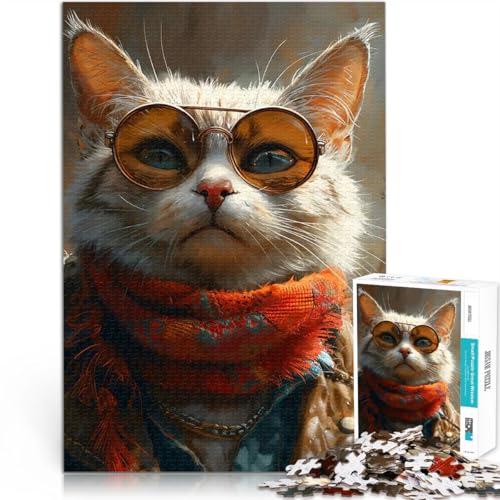 1000-teiliges Teenager-Puzzle Lernspiele Heimdekoration Stilvolle, katzenartige Raffinesse Lernspiel für Geburtstag, Weihnachten75x50cm 1000-teiliges Teenager-Puzzle Lernspiele Heimdekoration Stilvolle, katzenartige Raffinesse Lernspiel für Geburtstag, Weihnachten75x50cm von AITEXI