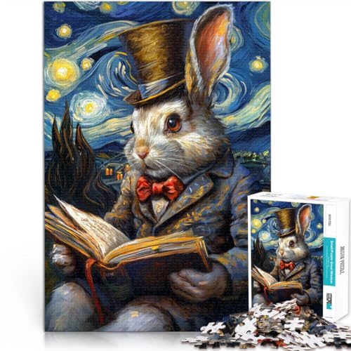 1000-teiliges Teenager-Puzzle Lernspielzeug Kaninchen liest unter der Sternennacht Lernspiel für Geburtstag, Weihnachten52x38cm 1000-teiliges Teenager-Puzzle Lernspielzeug Kaninchen liest unter der Sternennacht Lernspiel für Geburtstag, Weihnachten52x38cm von AITEXI