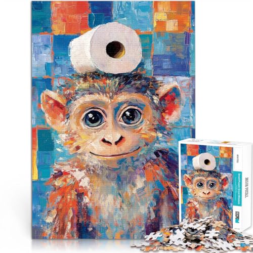 1000-teiliges Teenager-Puzzle Spielzeug-Intellektuelles Spiel AFFE mit Toilettenpapier Lernspiel für Geburtstag, Weihnachten52x38cm 1000-teiliges Teenager-Puzzle Spielzeug-Intellektuelles Spiel AFFE mit Toilettenpapier Lernspiel für Geburtstag, Weihnachten52x38cm von AITEXI